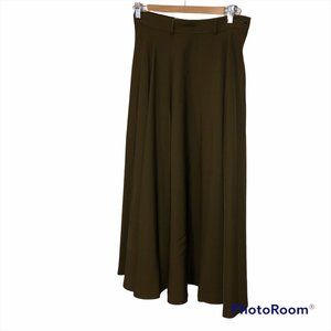anne pinkerton SPECTACULAR vintage olive green long full skirt 10/TODAYs…